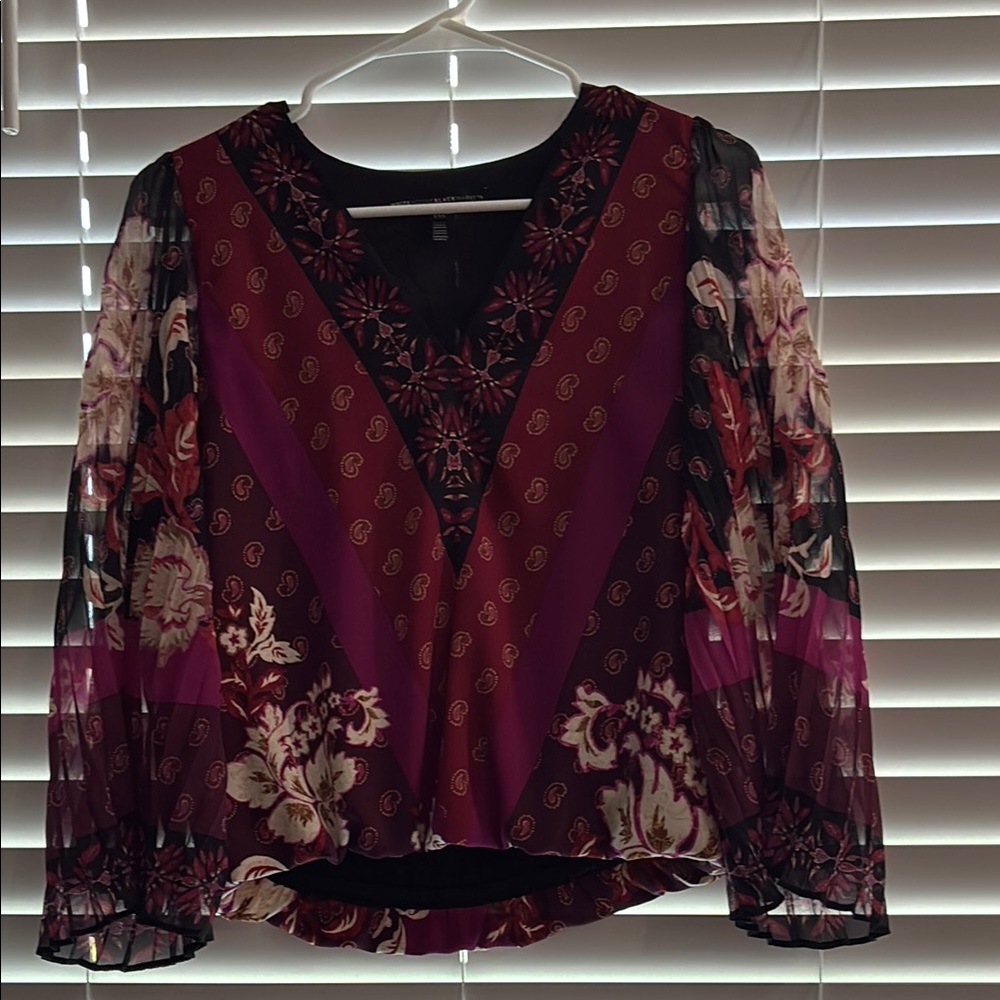 White House Black Market Elegant Floral Top